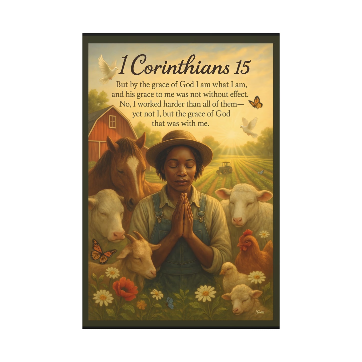 Farm Woman's Faith 1 Corinthians 15 Art Print by Grace Canvas.shop
