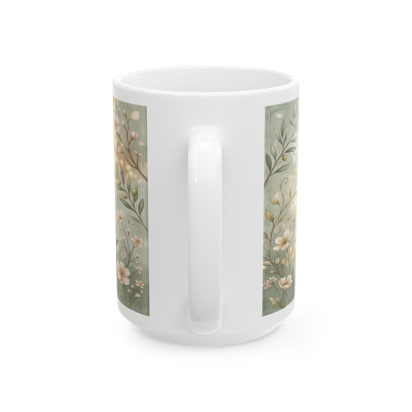 One Day at a Time Ceramic Mug — Inspirational Floral Coffee Cup (11oz, 15oz)
