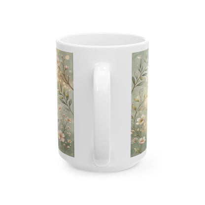 One Day at a Time Ceramic Mug — Inspirational Floral Coffee Cup (11oz, 15oz)