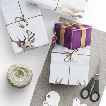 Merry Christmas Reindeer & Purple Gift Wrapping Paper