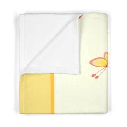Cute Frog Baby Fleece Blanket — Soft Nursery Throw with Butterflies