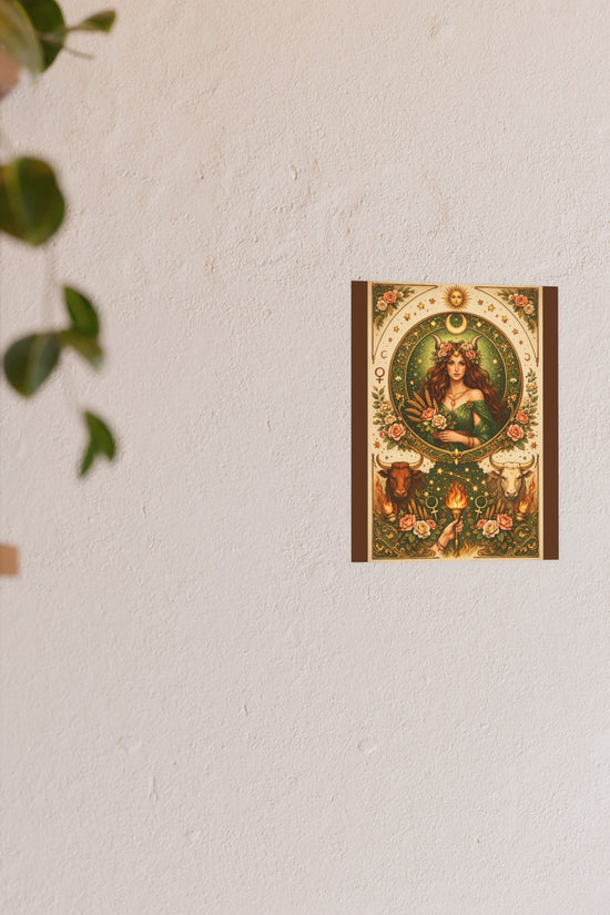 Celestial Taurus Goddess Art Poster by Grace Canvas Shop