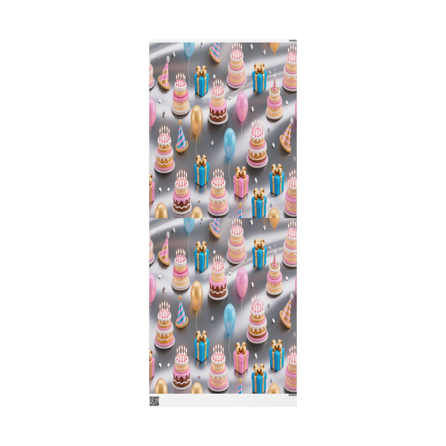 Birthday Cake & Balloons Wrapping Paper — Festive Gift Wrap for Parties by Grace Canvas Shop