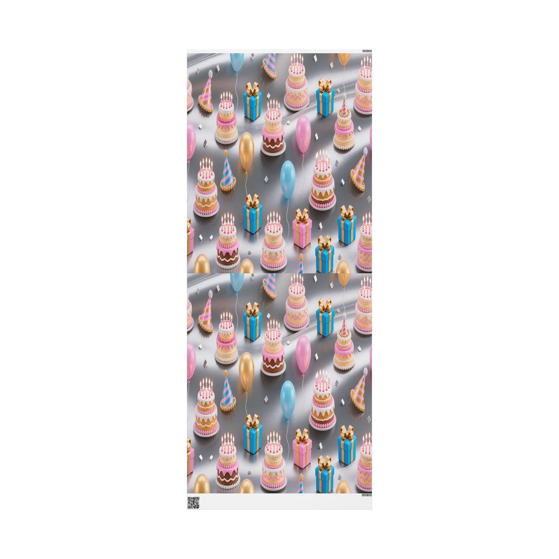 Birthday Cake & Balloons Wrapping Paper — Festive Gift Wrap for Parties by Grace Canvas Shop