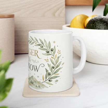 Stronger Than You Know Ceramic Mug — Inspirational Mountain Quote (11oz & 15oz)