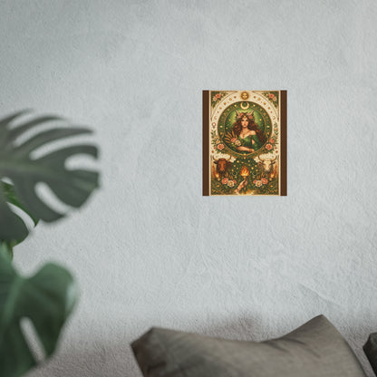 Celestial Taurus Goddess Art Poster by Grace Canvas Shop