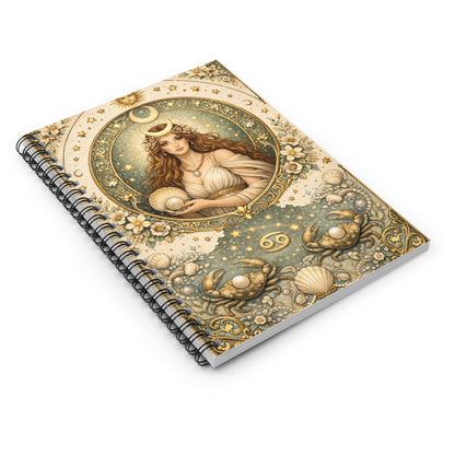 Celestial Cancer Spiral Ruled Journal