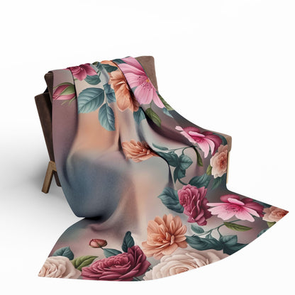 Floral Vintage Fleece Blanket — Rose Garden Arctic Throw