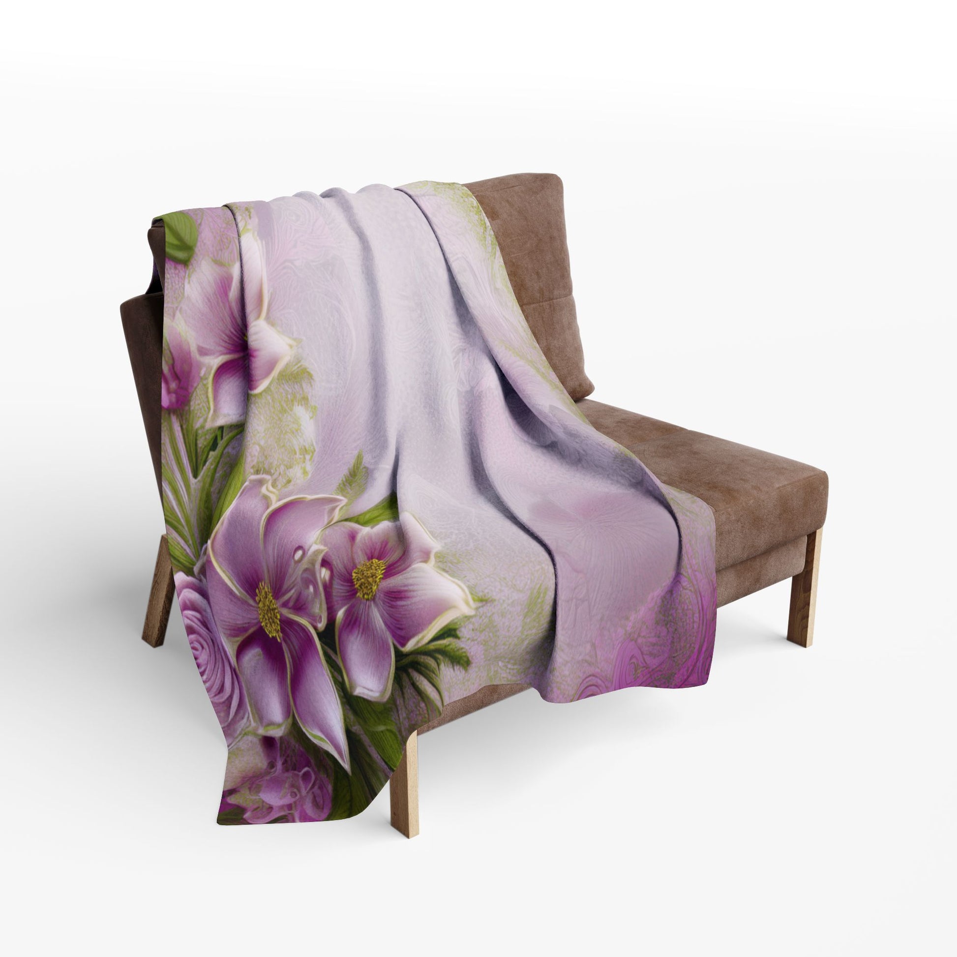 Floral Pink Vintage Fleece Blanket