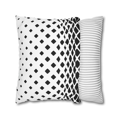Geometric Black & White Square Pillow Cover — Modern Lattice Accent Pillowcase