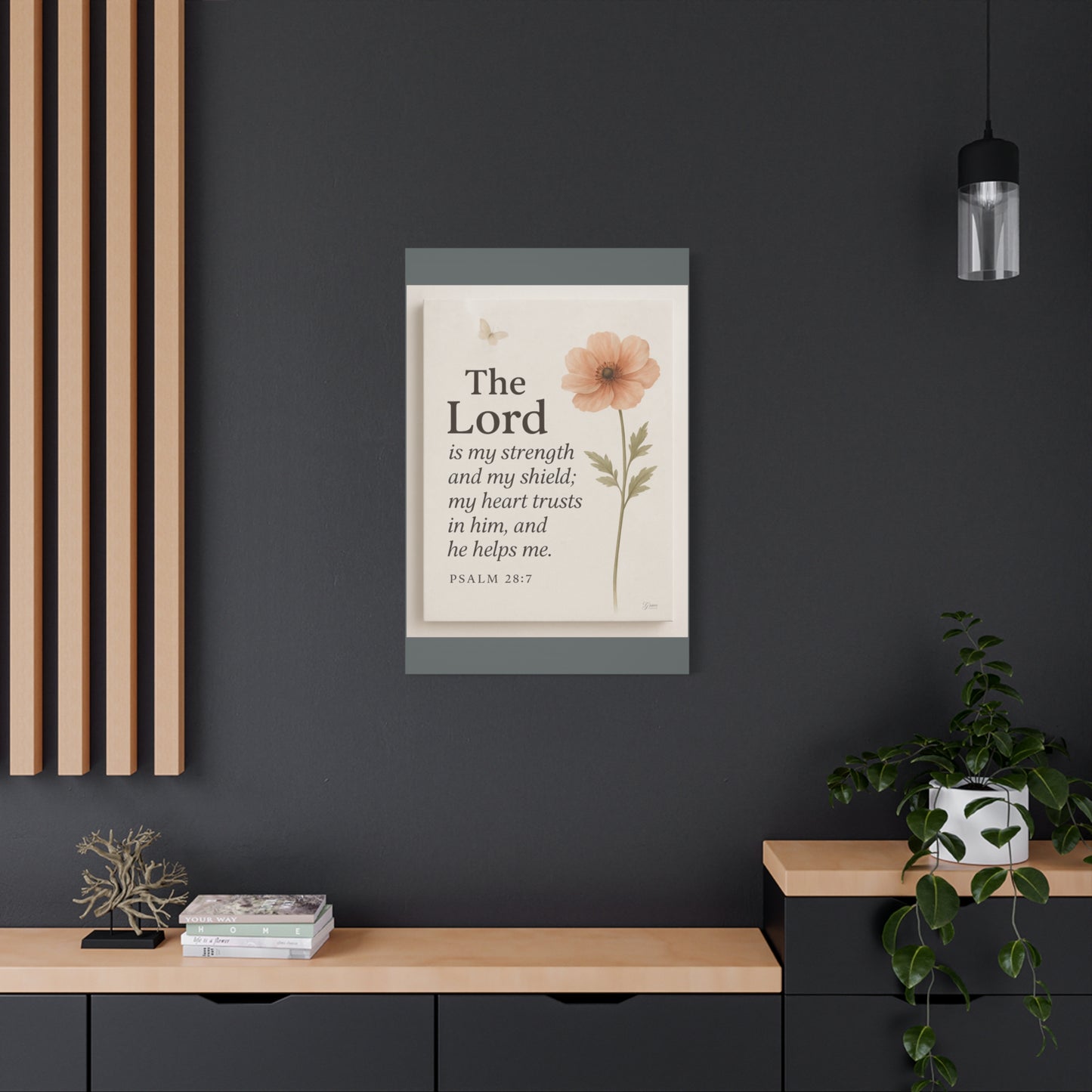 The Lord is My Strength Inspirational Wall Art by Grace Canvas
