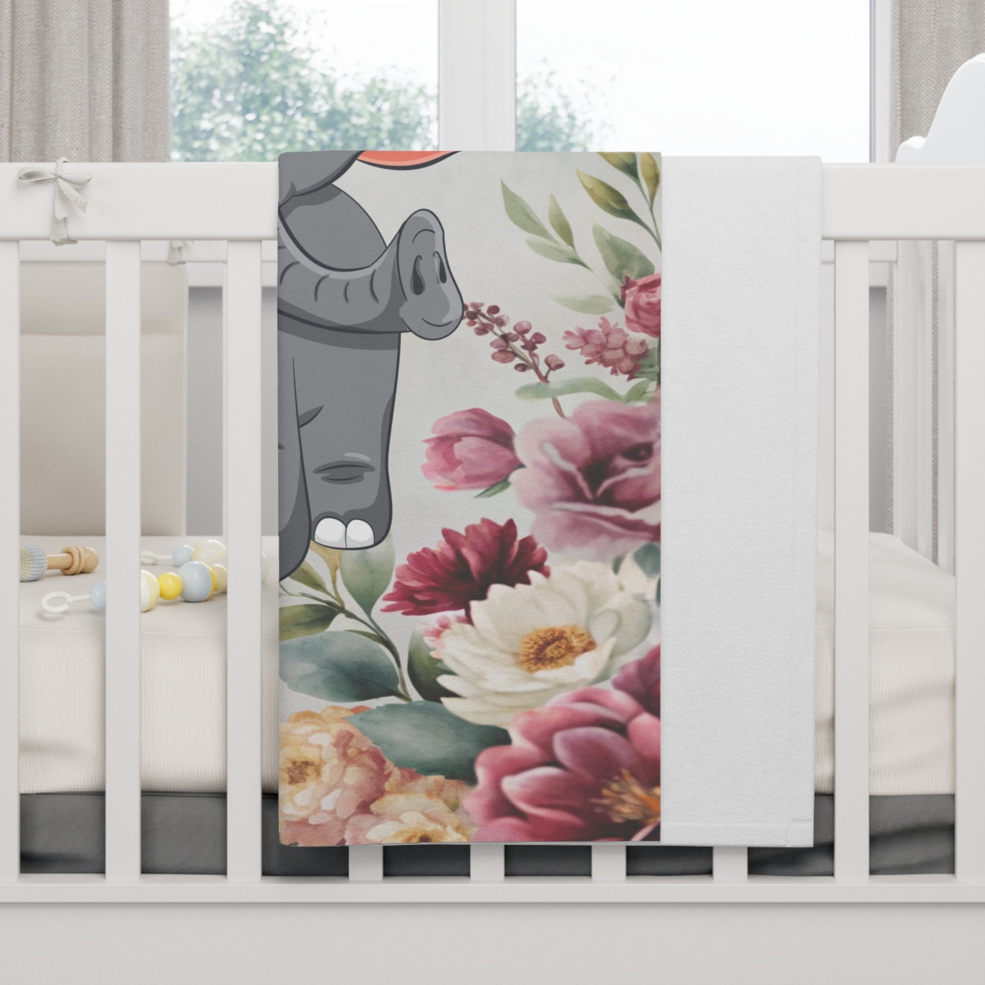 Cute Elephant Baby Blanket by Grace Canvas Shop