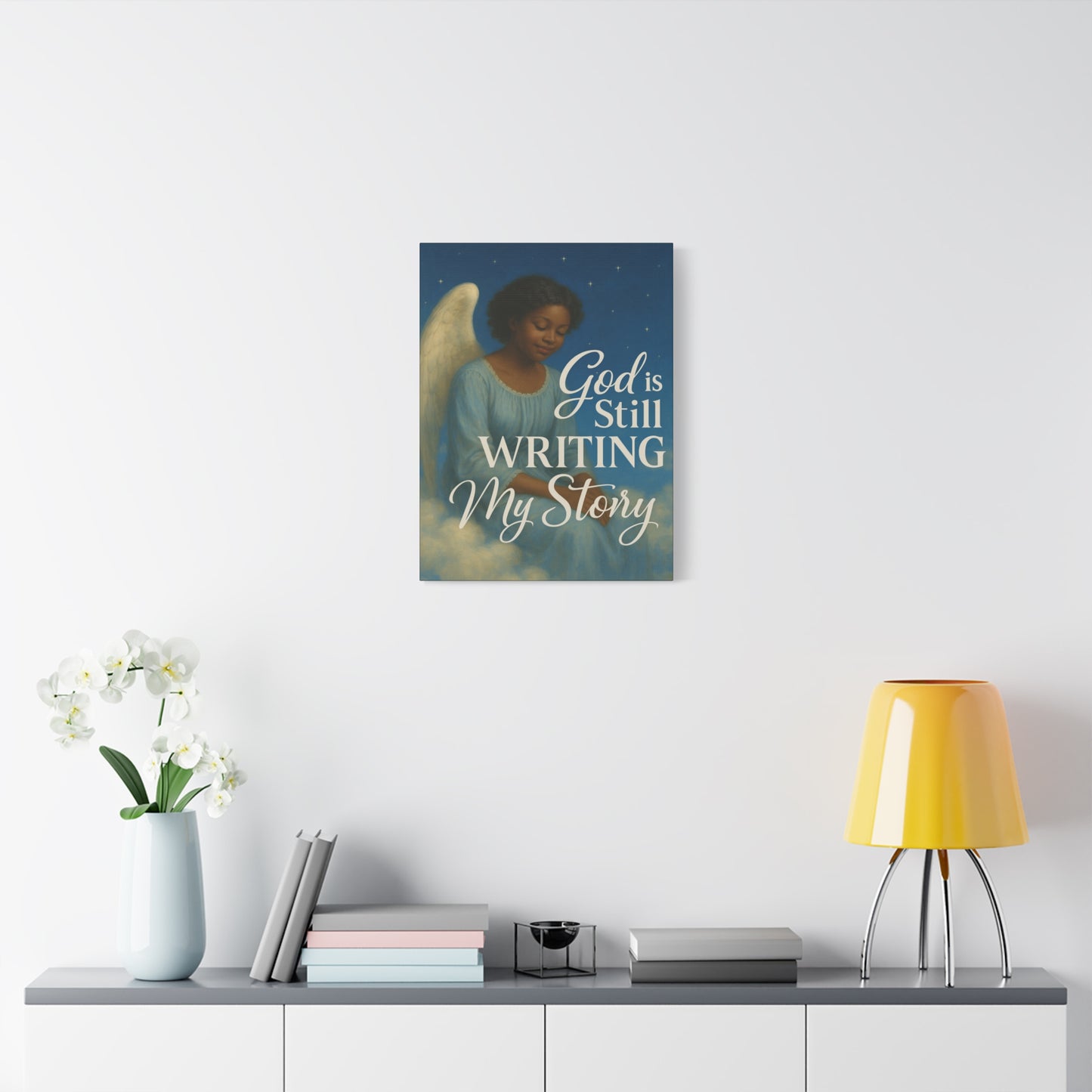 Still Writing My Story Inspirational Canvas Wall Print by Grace Canvas.shop