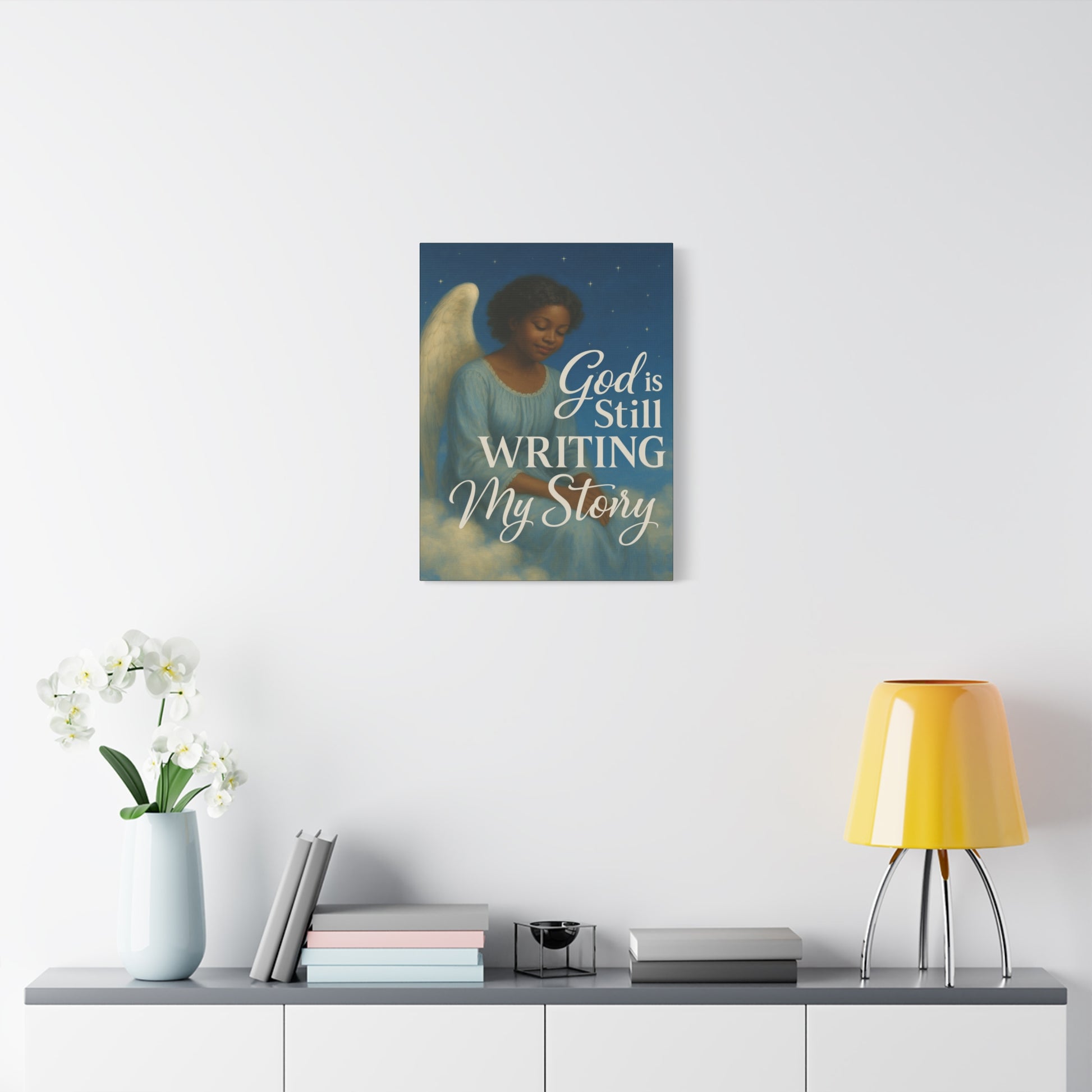 Still Writing My Story Inspirational Canvas Wall Print by Grace Canvas.shop