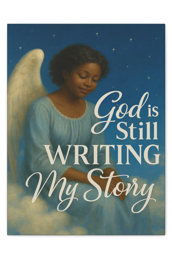 Still Writing My Story Inspirational Canvas Wall Print by Grace Canvas.shop
