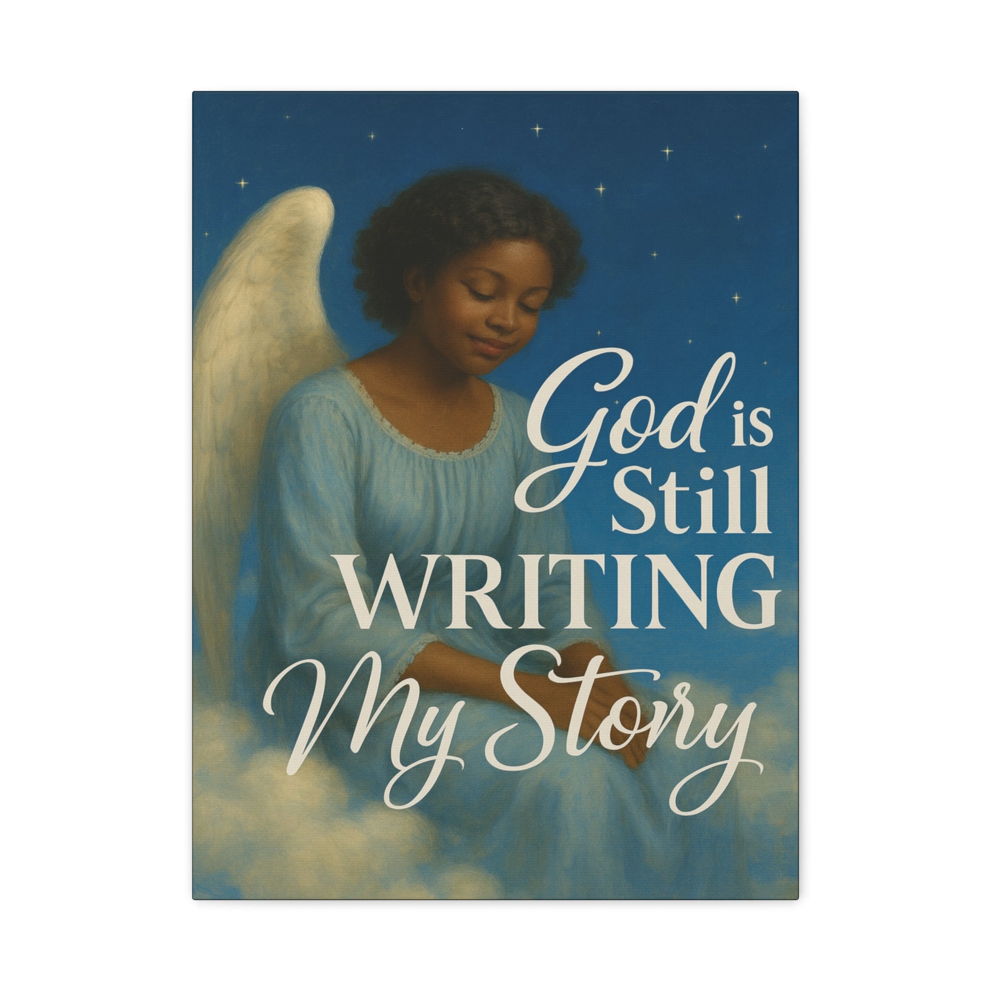 Still Writing My Story Inspirational Canvas Wall Print by Grace Canvas.shop