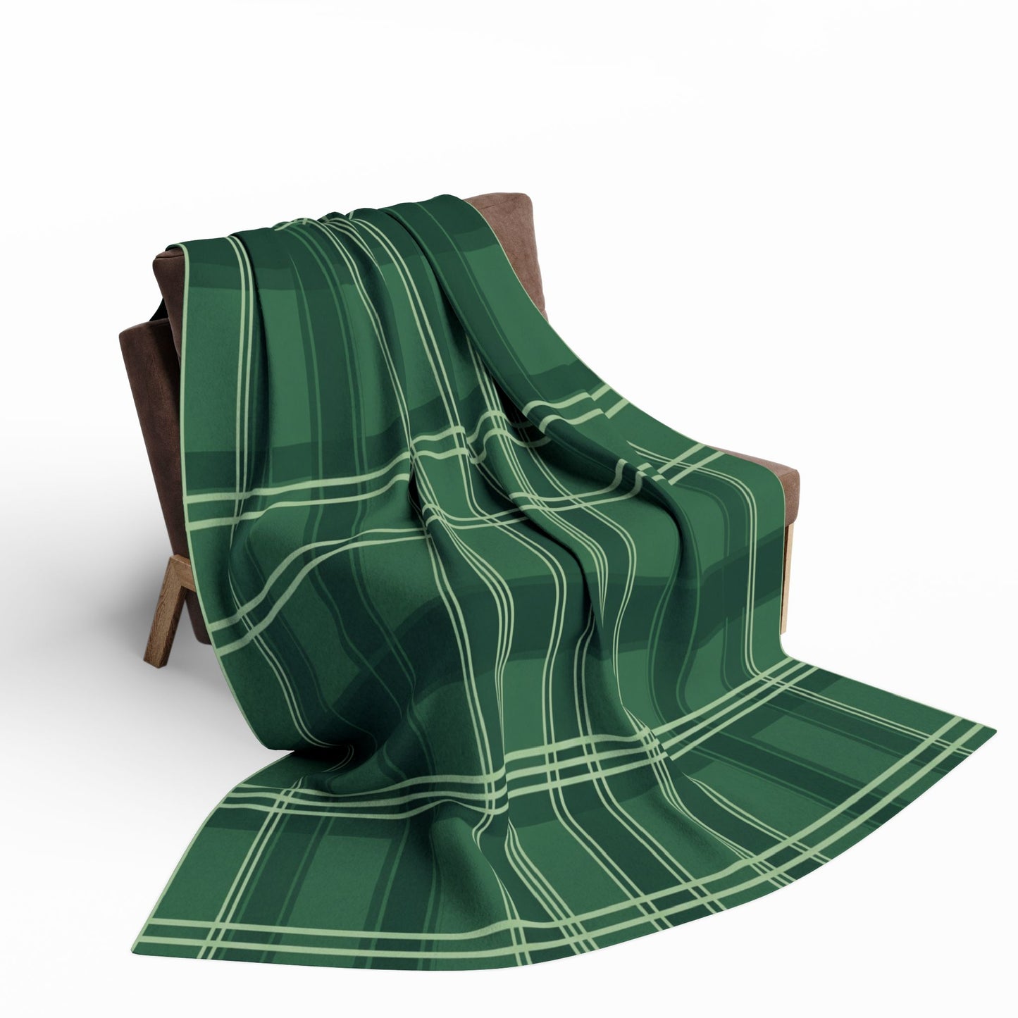 Green Plaid Fleece Blanket