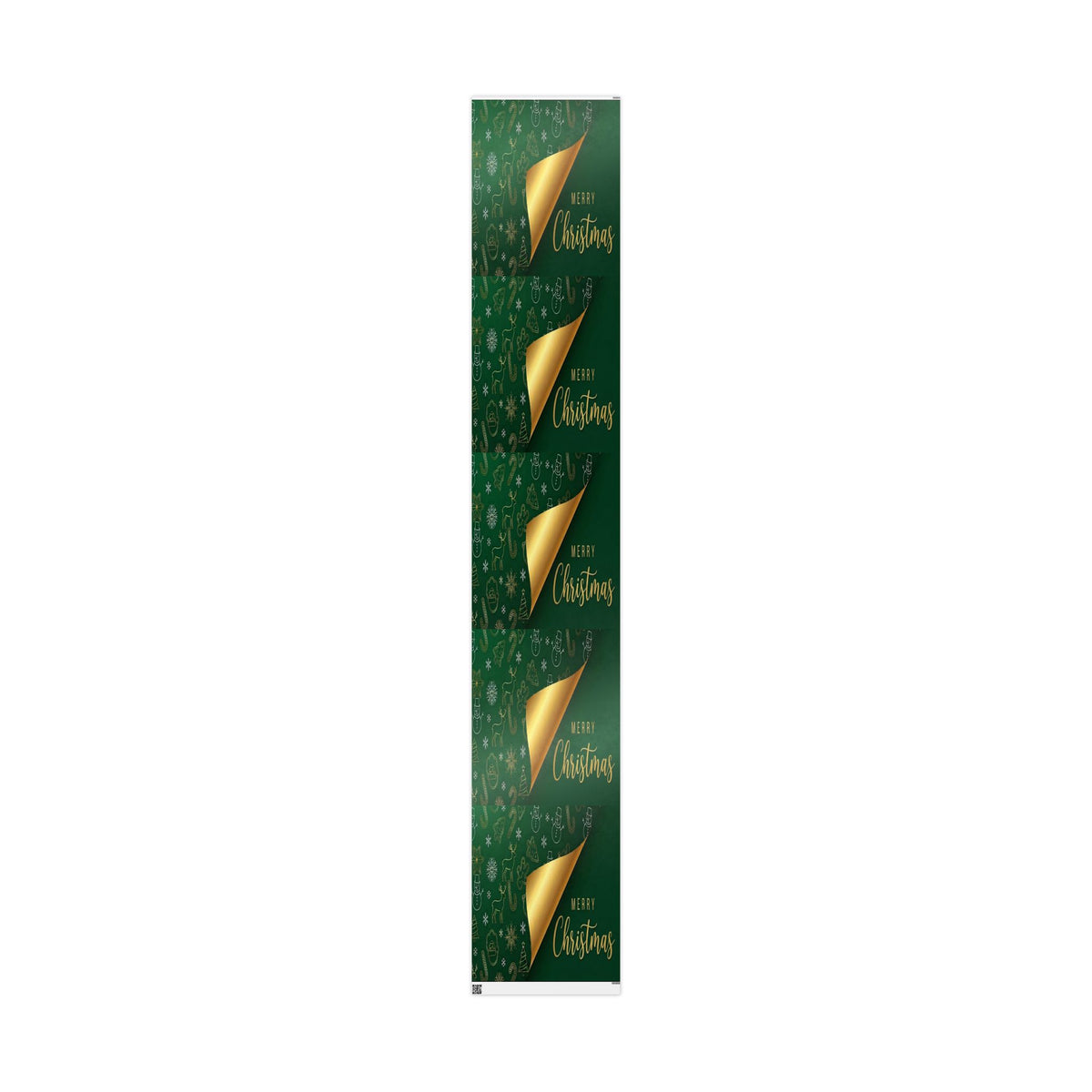 Christmas Green & Gold Wrapping Paper Roll — Elegant Holiday Gift Wrap with "Merry Christmas"