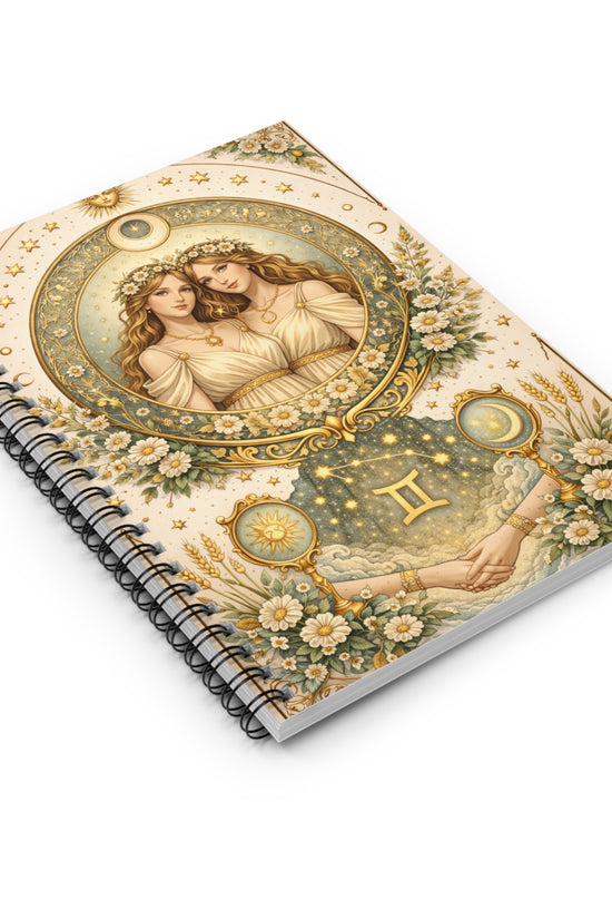 Celestial Gemini Spiral Ruled Journal by Grace Canvas Shop