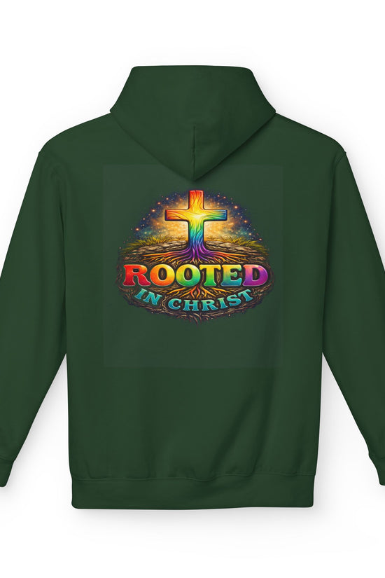 Rooted in Christ Hoodie —Unisex Christian Cross Faith Sweatshirt by Grace Canvas.shop