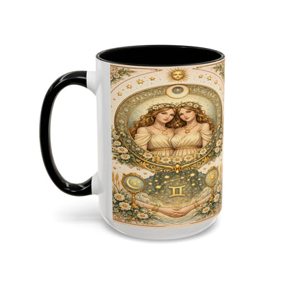 Celestial Gemini Vintage Art Nouveau Coffee Mug