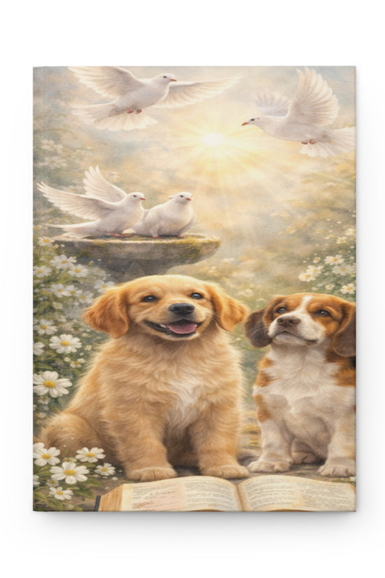 Doves and Dogs Hardcover Journal by Grace Canvas Shop