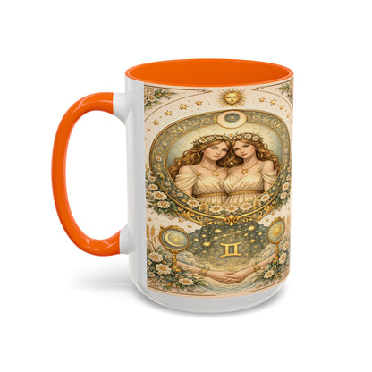Celestial Gemini Vintage Art Nouveau Coffee Mug