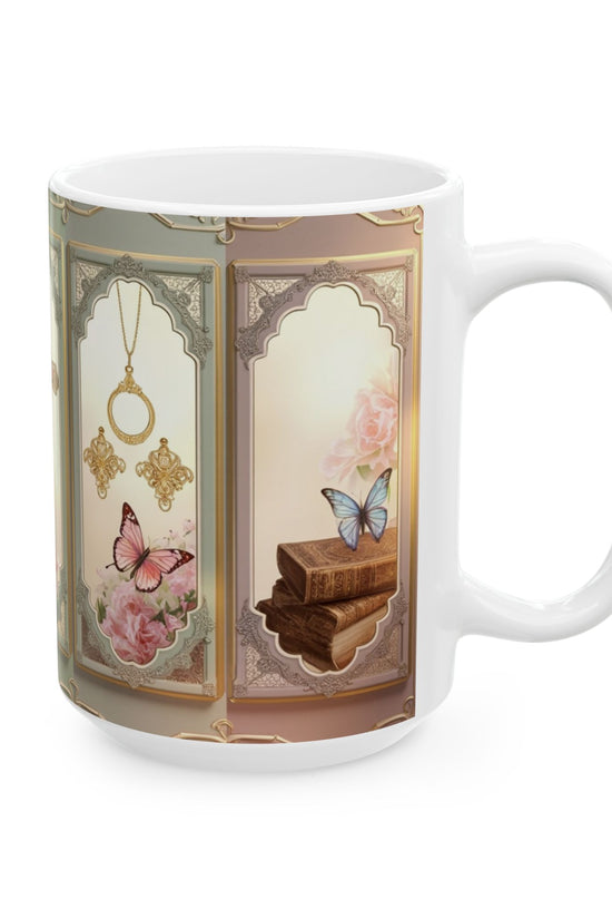 Church Windows Floral Cross Ceramic Mug by Grace Canvas.shop