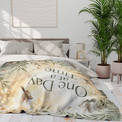 One Day at a Time Fleece Blanket  for Comfort & Recovery