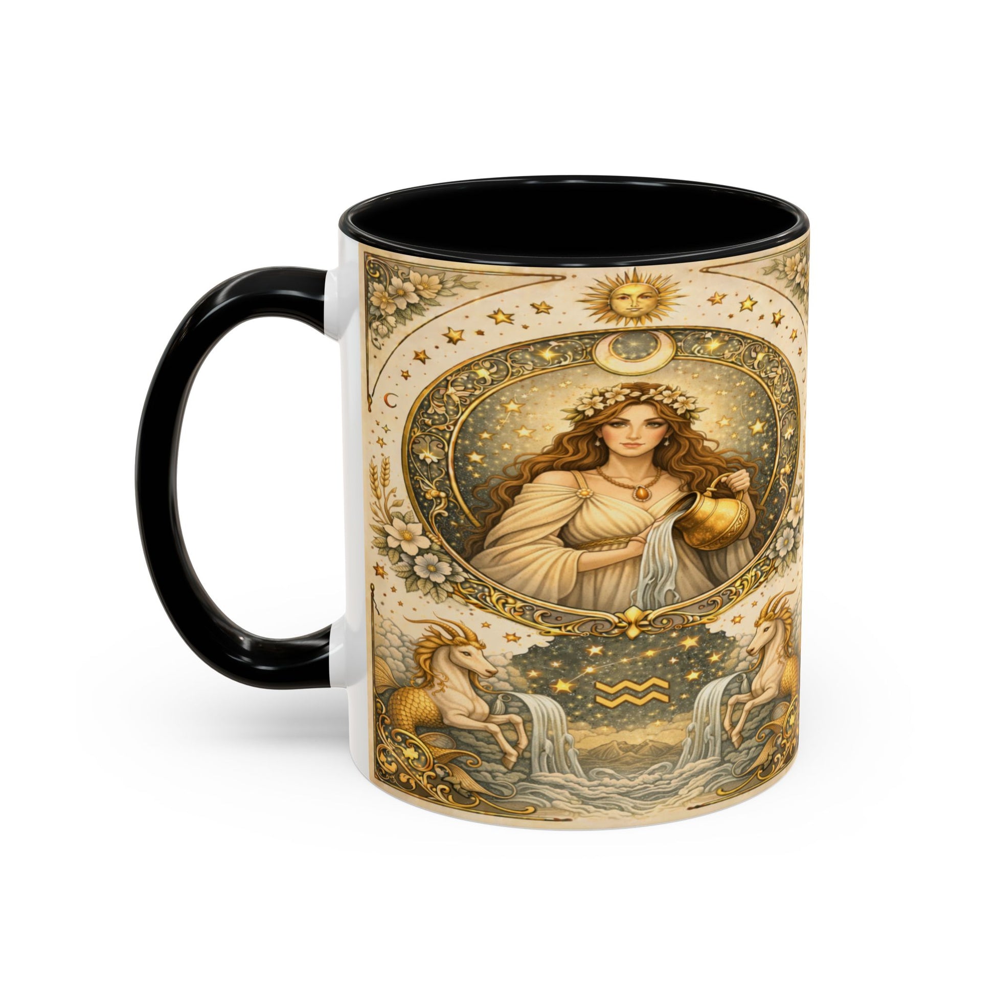 Celestial Aquarius Art Coffee Cup (11/15oz) by Grace Canvas Shop