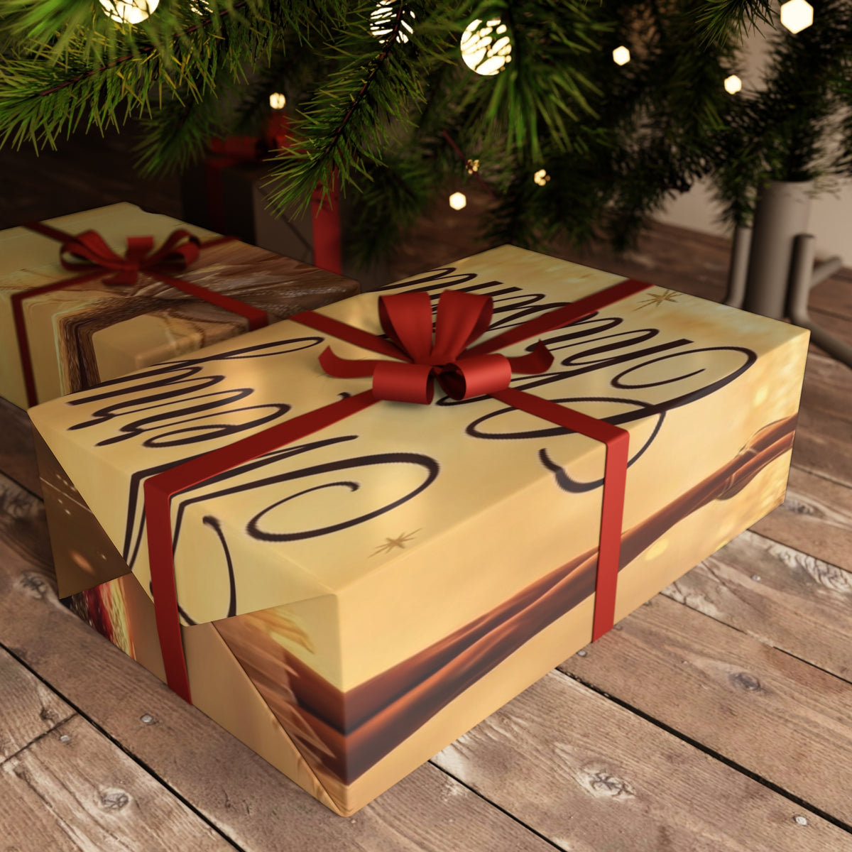 Christmas Ballerina Gift Wrap Sheet — "Merry Christmas" Holiday Wrapping Paper