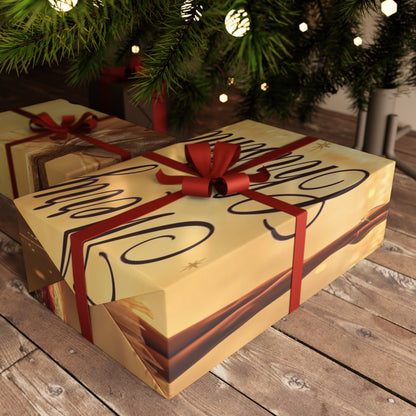 Christmas Ballerina Gift Wrap Sheet — "Merry Christmas" Holiday Wrapping Paper