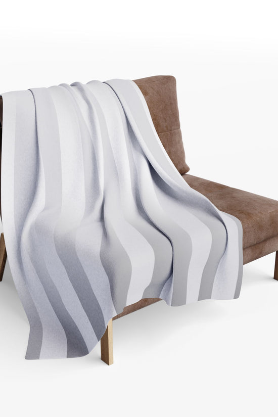 Silver Striped Throw Blanket by Grace Canvas Shop