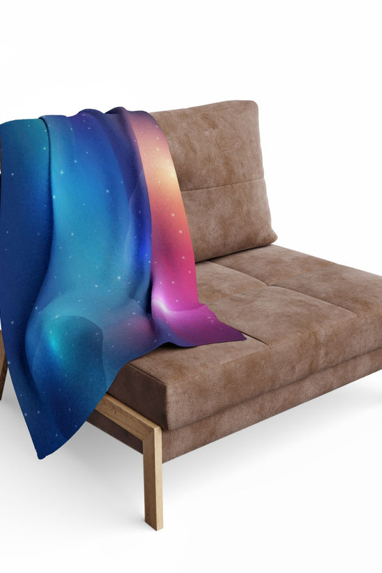 Aurora Galaxy Fleece Blanket — Colorful Northern Lights Throw by Grace Canvas Shop