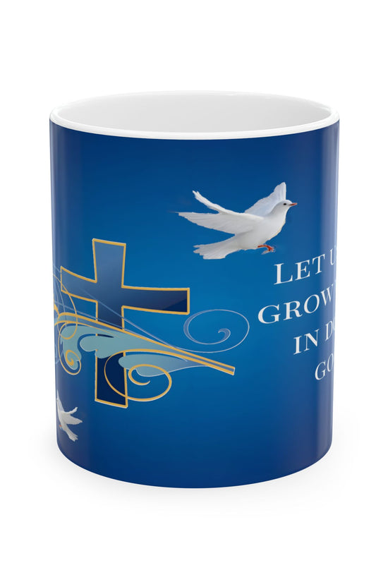 Blue Cross Faith-Inspired Ceramic Mug by Grace Canvas.shop