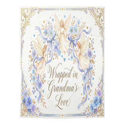Wrapped in Grandma's Love Blue Angelic Floral Keepsake (Newborn Gift)