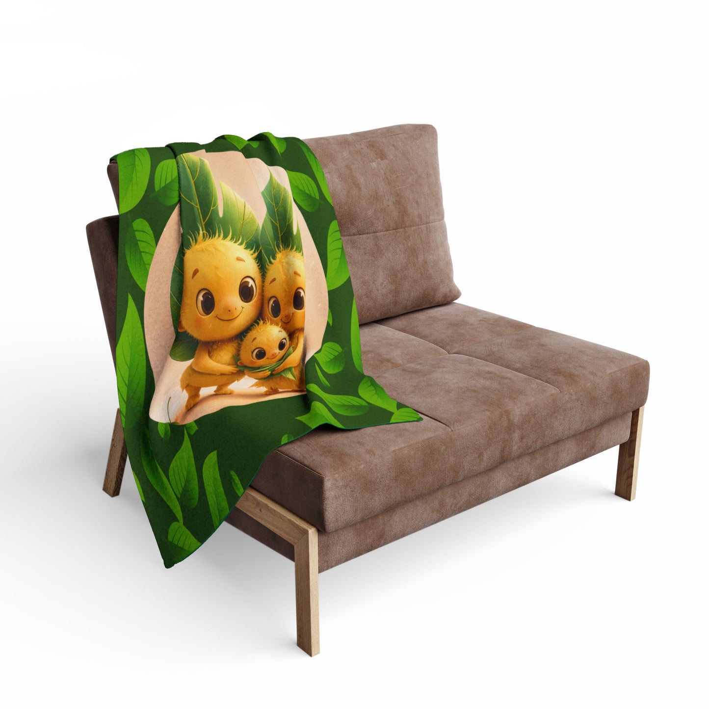 Leaf Family Fleece Blanket — Cute Forest Creature Plush Throw for Kids & Nursery by Grace Canvas Shop