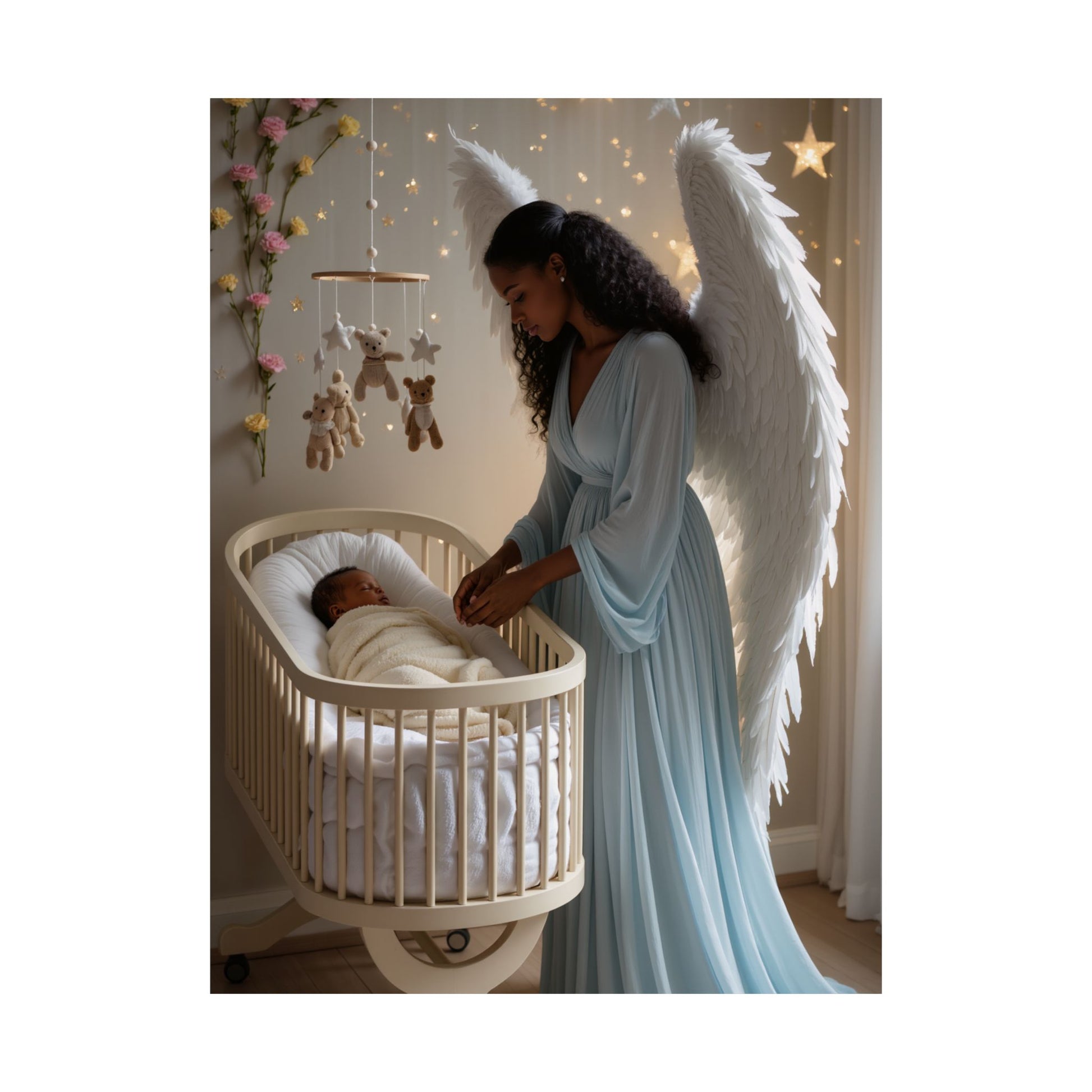 Nursery Angel Poster — Satin 300gsm Wall Art by Grace Canvas Shop