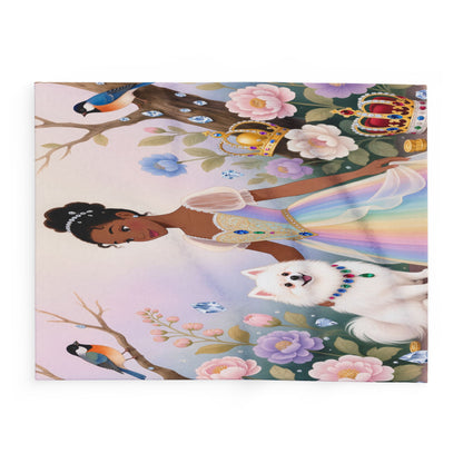 Princess & Pomeranian Fleece Blanket Cozy Throw