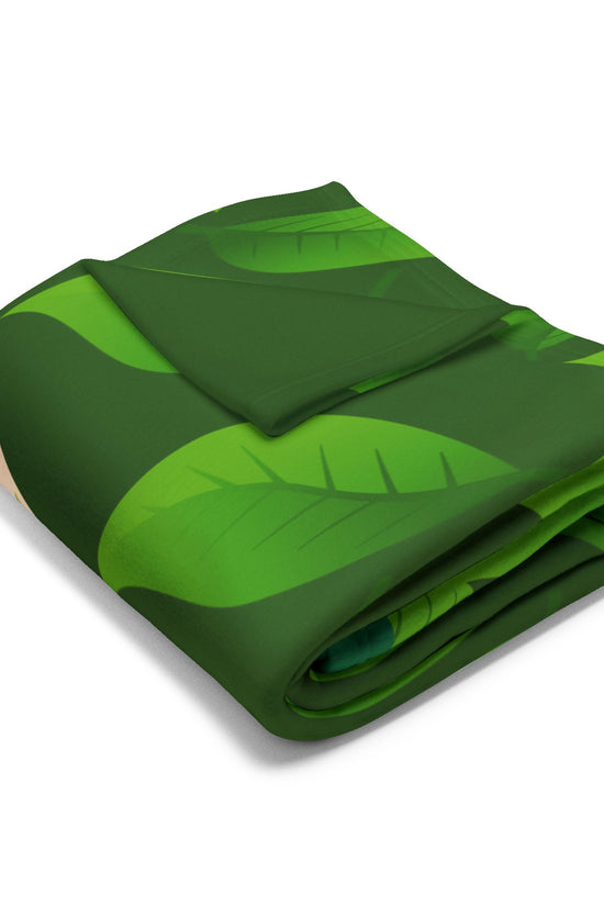 Cute Leaf Sprite Family Fleece Blanket — Cozy Green Nature Throw for Kids & Nursery by Grace Canvas Shop
