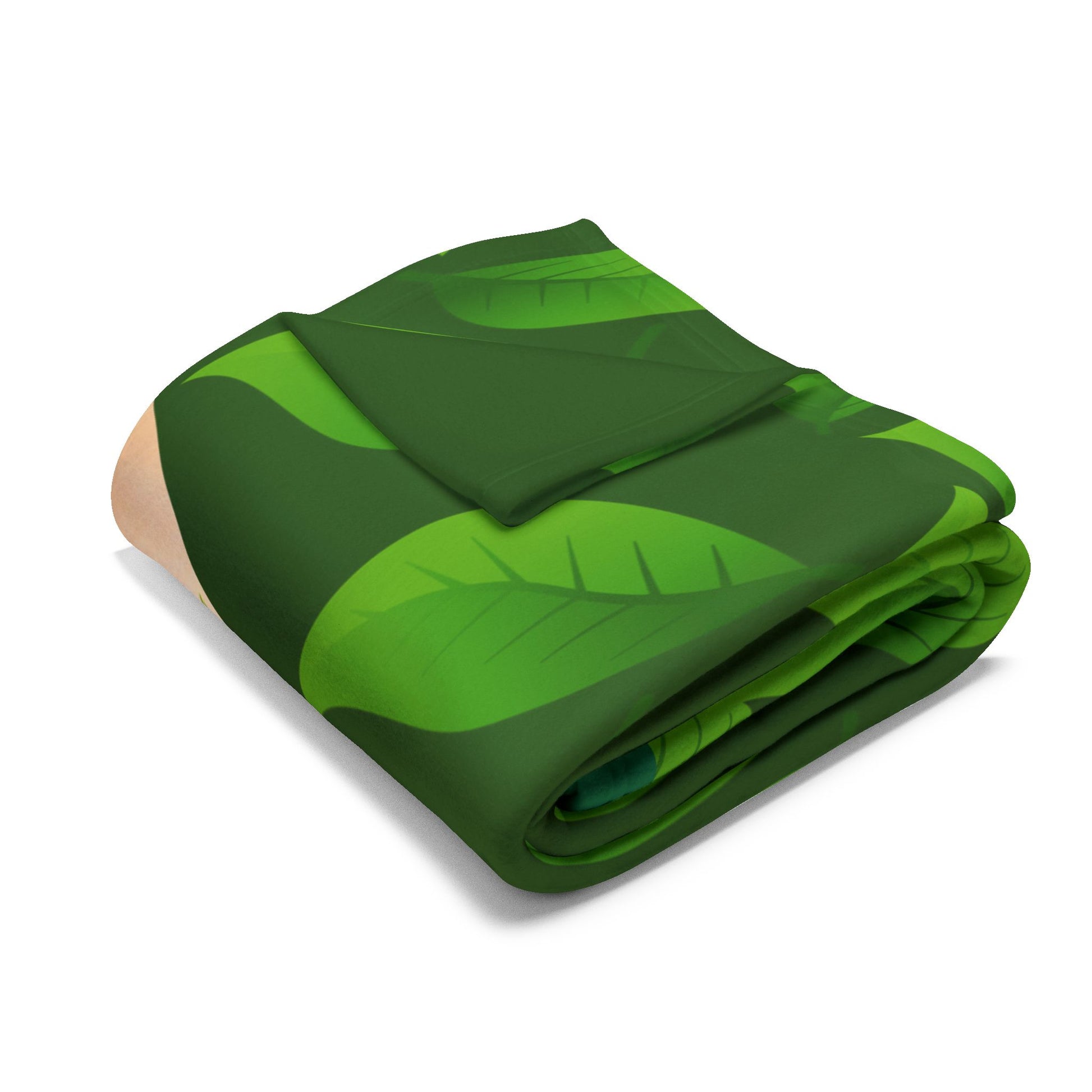 Cute Leaf Sprite Family Fleece Blanket — Cozy Green Nature Throw for Kids & Nursery by Grace Canvas Shop