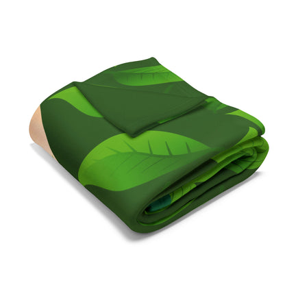 Cute Leaf Sprite Family Fleece Blanket — Cozy Green Nature Throw for Kids & Nursery by Grace Canvas Shop