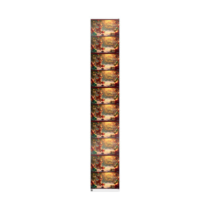 Christmas Reindeer Wrapping Paper Roll — Festive Holiday Gift Wrap with Cute Reindeer & Wreaths