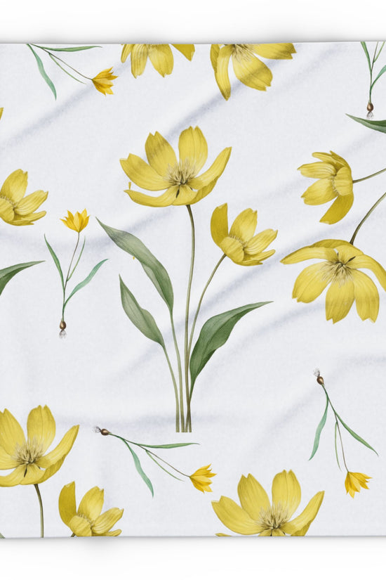 Yellow Watercolor Tulip Throw by Printify