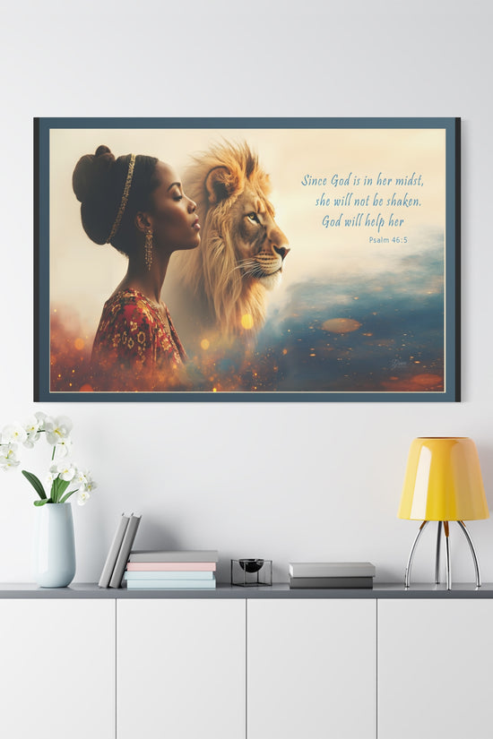 She Will Not Be Shaken Psalm 46:5 Inspirational Wall Print by Grace Canvas