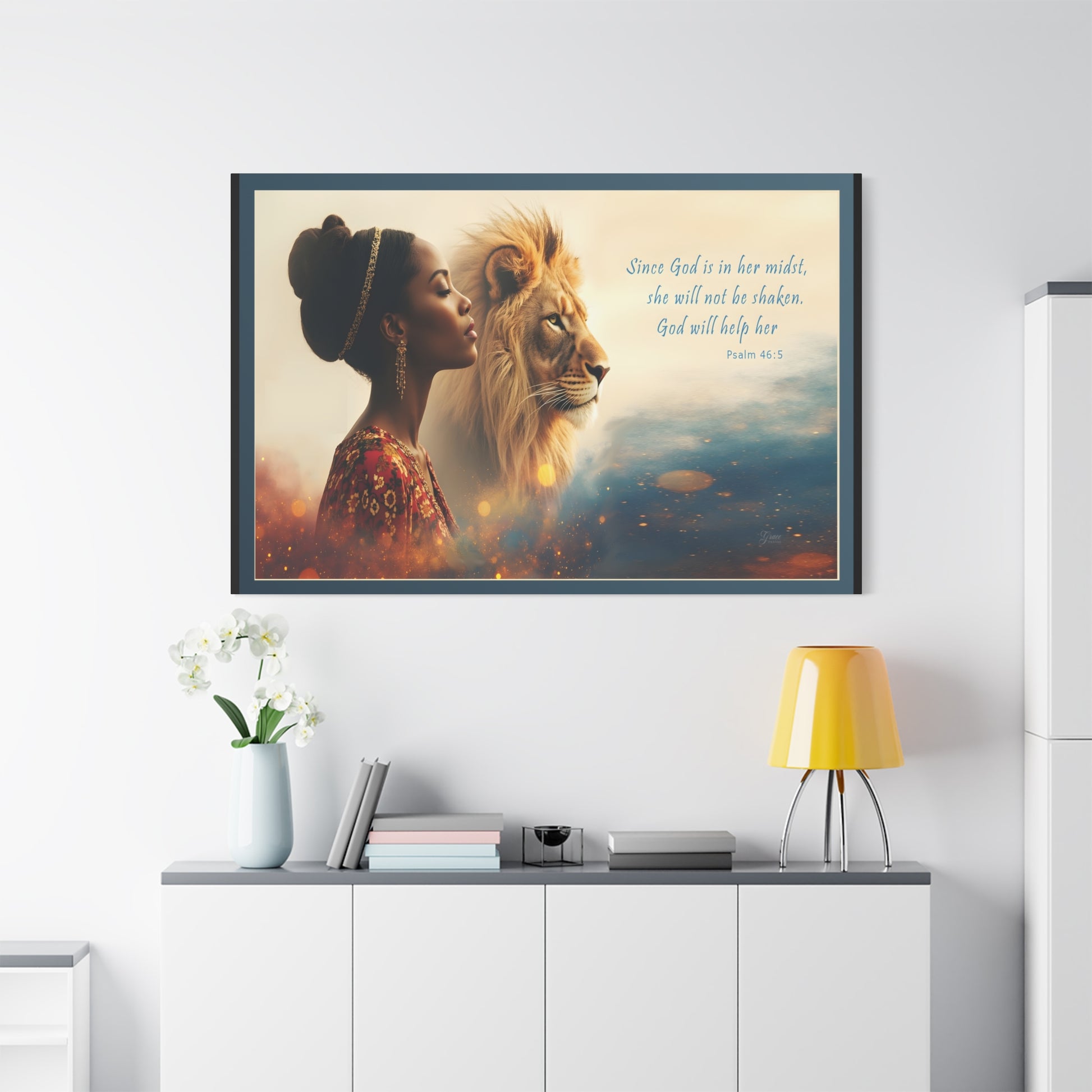 She Will Not Be Shaken Psalm 46:5 Inspirational Wall Print by Grace Canvas
