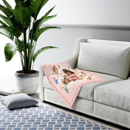 Angel Babies & Butterflies Pink Nursery Swaddle
