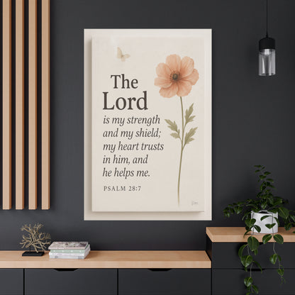 The Lord is My Strength Inspirational Wall Art by Grace Canvas