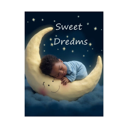 Sweet Dreams Baby Poster — Nursery Moon Sleep Wall Art