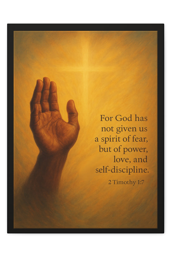 2 Timothy 1:7 Prayer Quote Religious Canvas Wall Art by Grace Canvas.shop